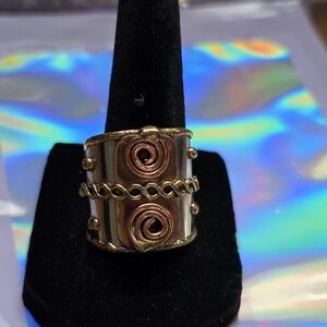 Brass & Copper Cuff Ring   Item# 0078